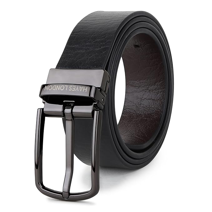 HAYES LONDON Belts for Men Leather Original-Belt for Men Formal with Classic Design, Durable Men's Belts for All Occasions