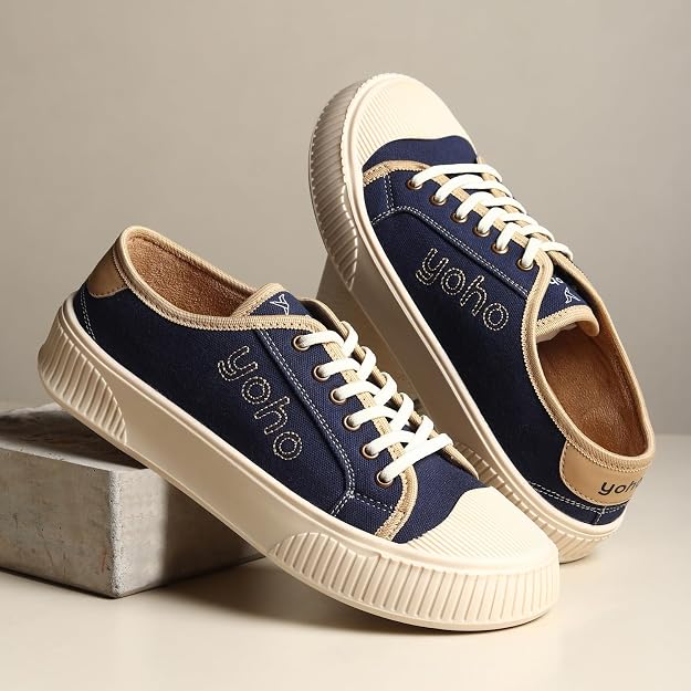 YOHO Canvas CZ Sneakers for Women | Lightweight Casual Shoes